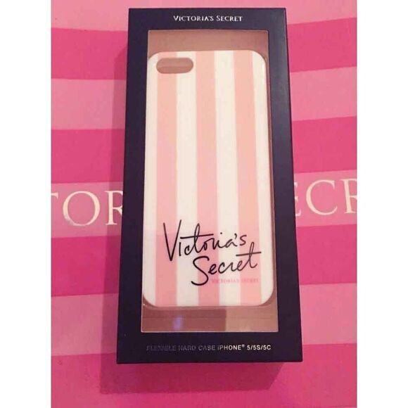 NEW VICTORIA'S SECRET PINK WHITE STRIPE IPHONE 6 FLEXIBLE HARD CASE SLEEVE NIB - Picture 1 of 5
